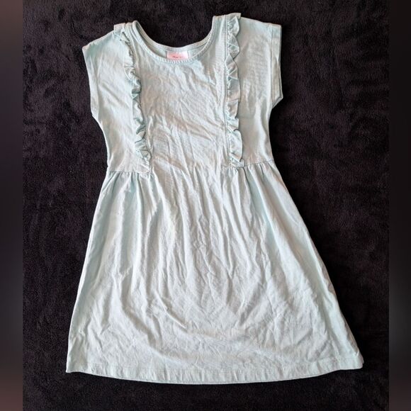 Other - Hanna Andersson Teal Blue Ruffle 100% Cotton Spring Short Sleeve Play Dress